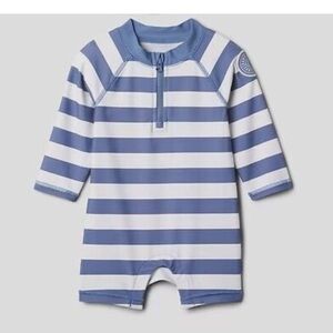 GAP Blue and White Rashguard Swimwear